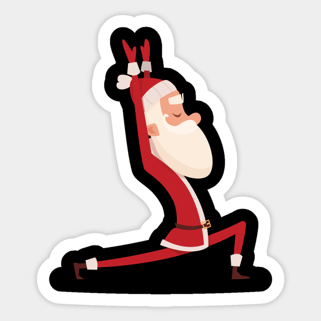 Funny Christmas Namasleigh Santa Believe Yoga Gift T-Shirt Sticker by geekandgamerstore